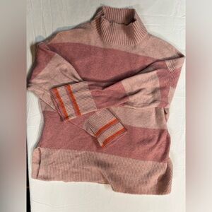 J.Crew Re-Imagined Alpaca Lambswool Sweater Pink Colorblock Size S
